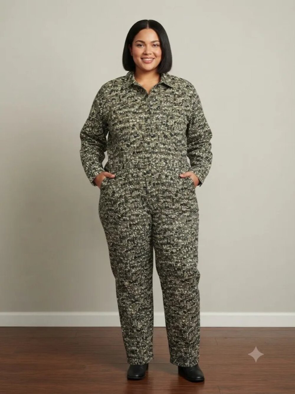 BP. + Wildfang Camo Cotton Utility Jumpsuit Size 3X Fall 2021 Collection Camo